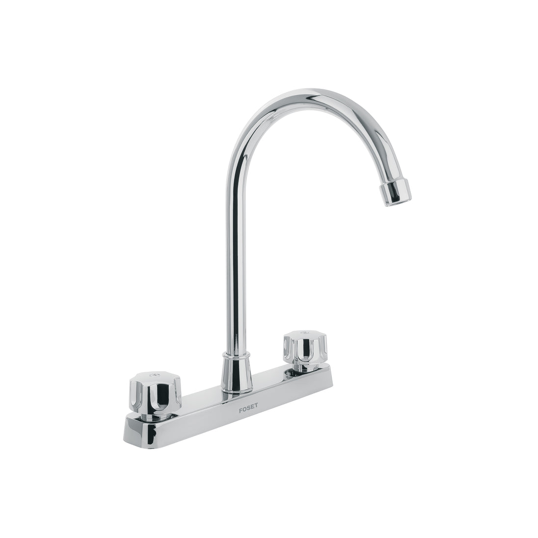 FP-320 Mezcladora 8" fregadero, ABS, cuello curvo, hexagonal, BASIC