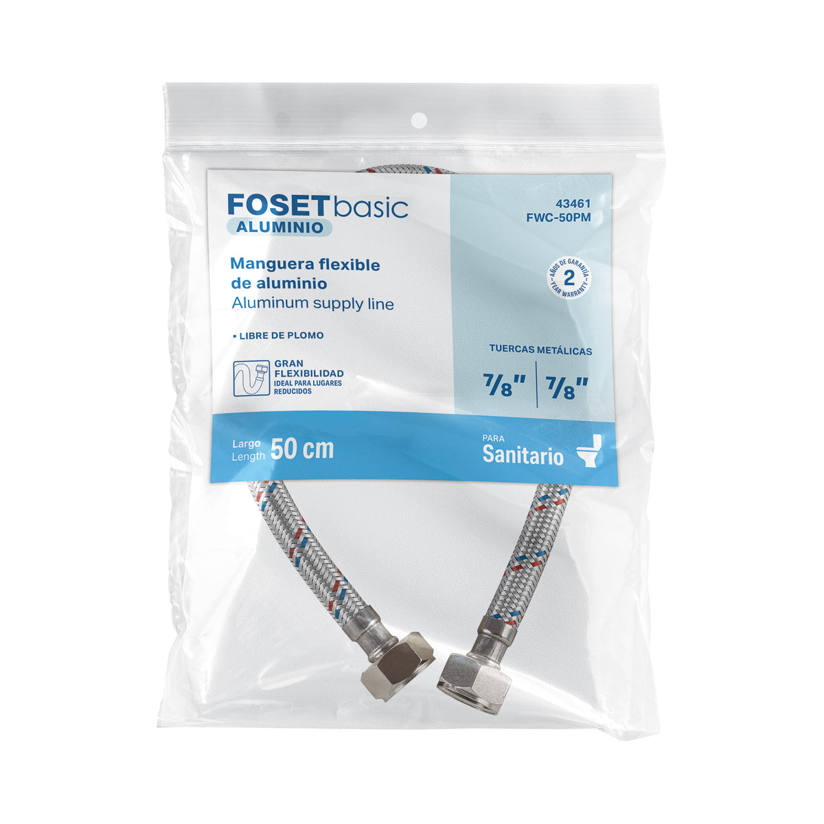 Manguera Flexible Foset FWC-50PM 50 cm 7/8" | Gas y Agua