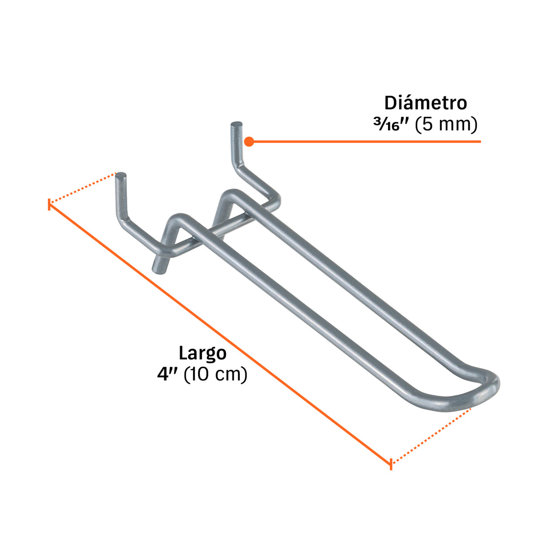 Gancho Truper GA-4D 4" Panel Ranurado/Perfocel Carga Pesada