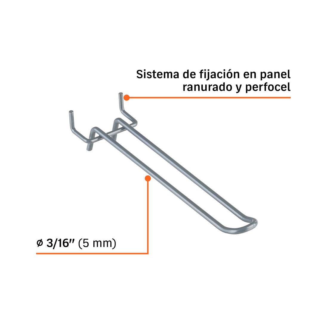 Gancho Panel Ranurado Truper GA-6D 6" Para Pesados | 70g