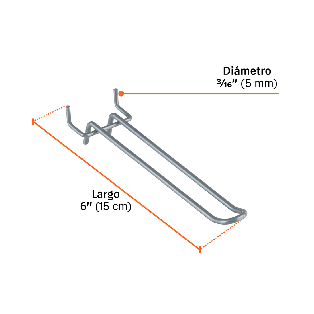 Gancho Panel Ranurado Truper GA-6D 6" Para Pesados | 70g