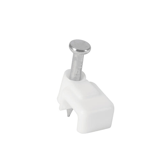GPL-5BG Bolsa con 500 grapas blancas de 3 X 6 mm para cable plano