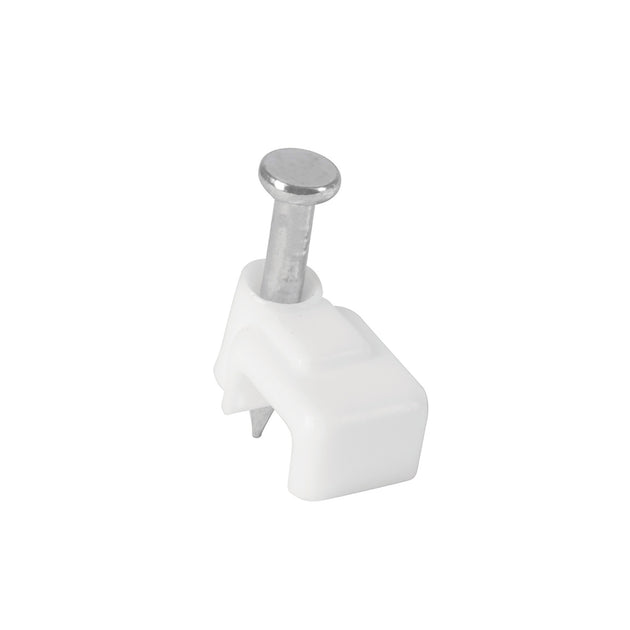 GPL-5BG Bolsa con 500 grapas blancas de 3 X 6 mm para cable plano