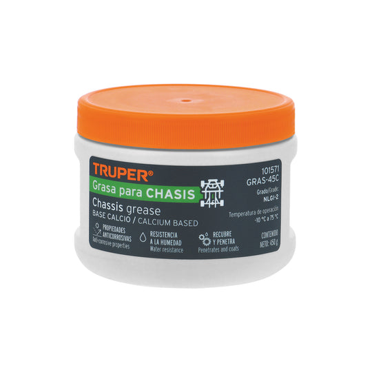 GRAS-45C Grasa lubricante para chasis, base calcio, 450 g, Truper