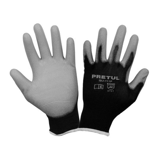 GU-111P Guantes de nylon recubiertos de poliuretano, CH, PRETUL