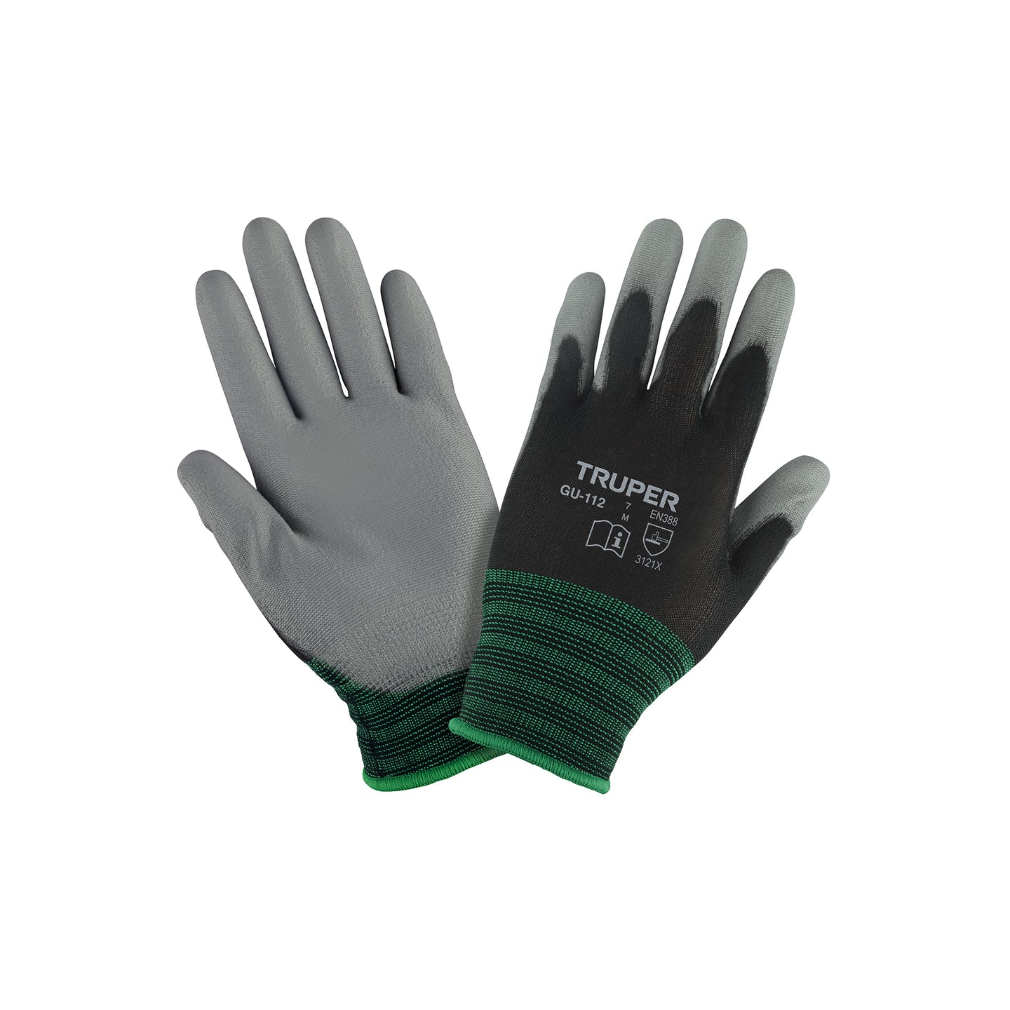 GU-112 Guantes de nylon recubiertos de poliuretano, M, TRUPER