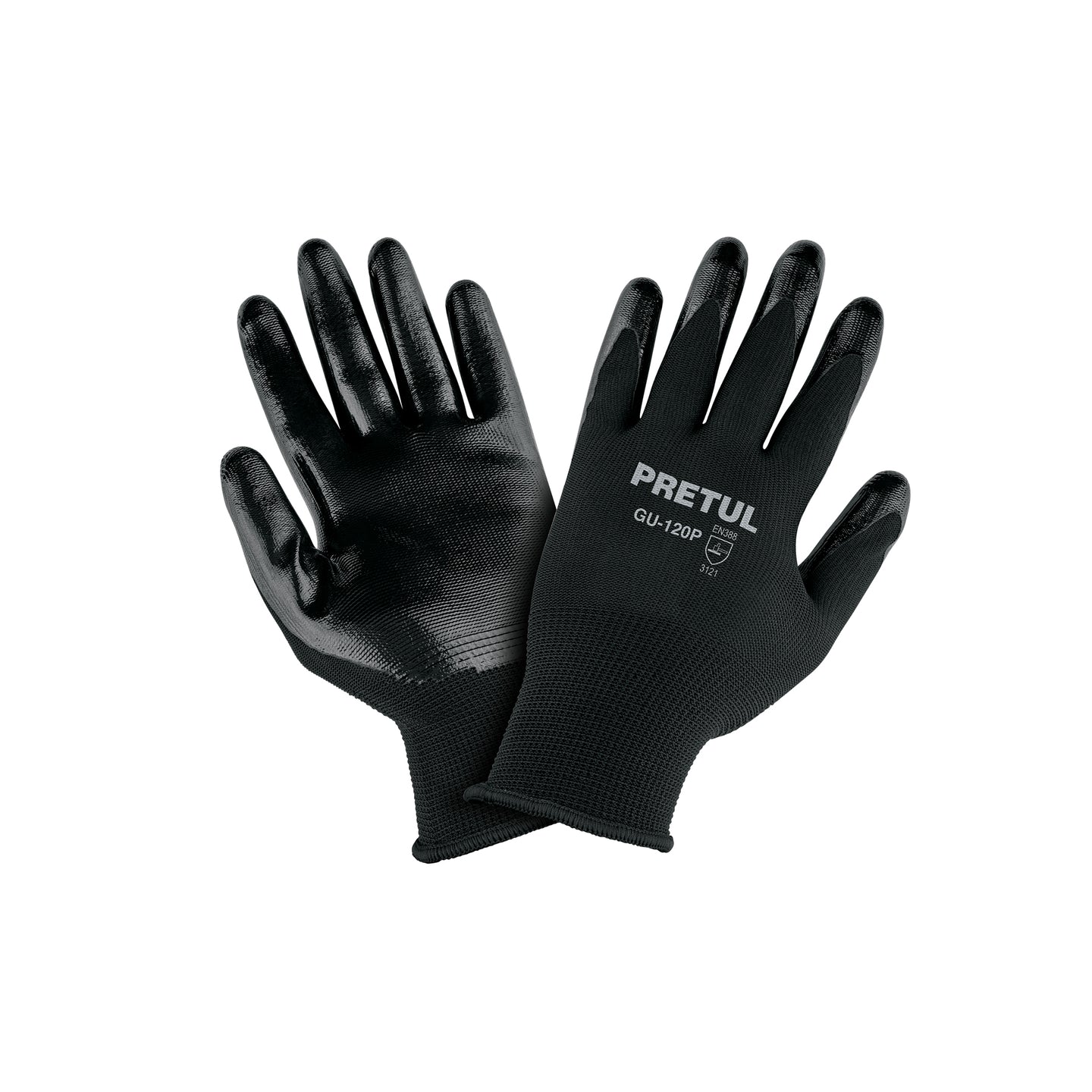 GU-120P Guantes de nylon recubiertos de nitrilo, XCH, PRETUL