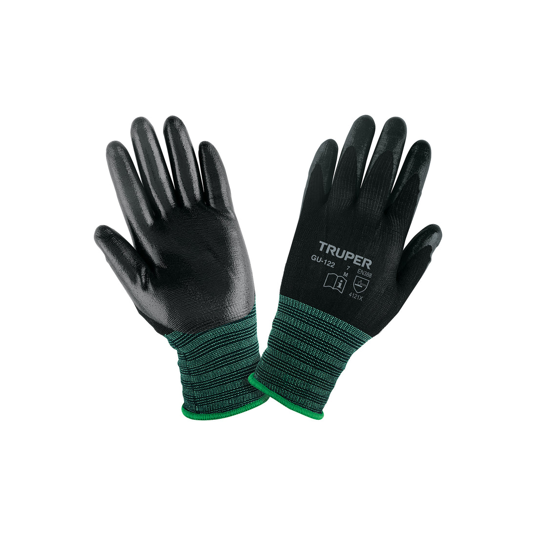 GU-122 Guantes de nylon recubiertos de nitrilo, M, TRUPER