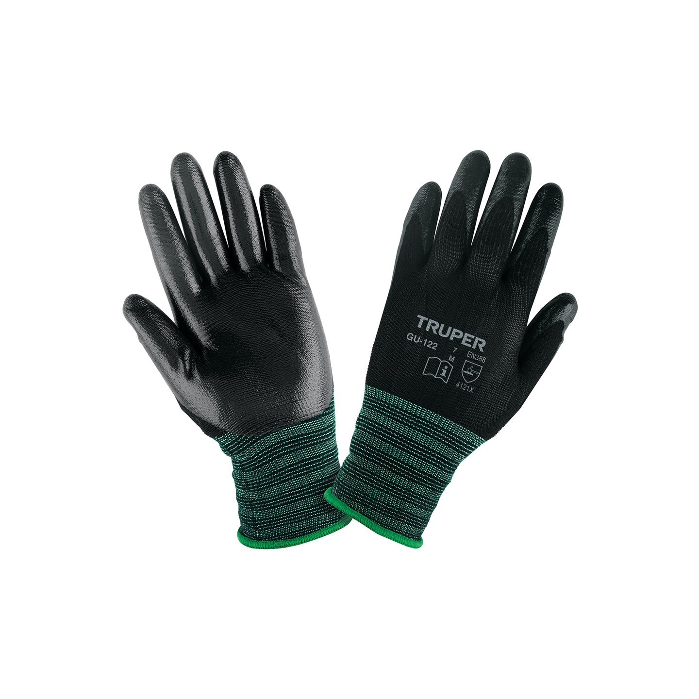 GU-122 Guantes de nylon recubiertos de nitrilo, M, TRUPER