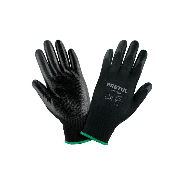 GU-122P Guantes de nylon recubiertos de nitrilo, M, PRETUL