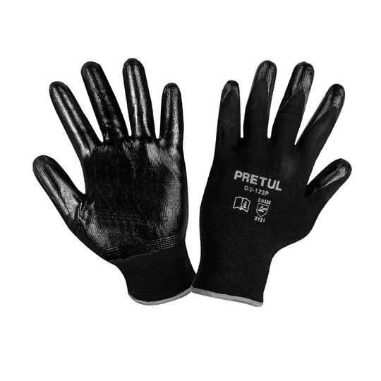 GU-123P Guantes de nylon recubiertos de nitrilo, G, PRETUL