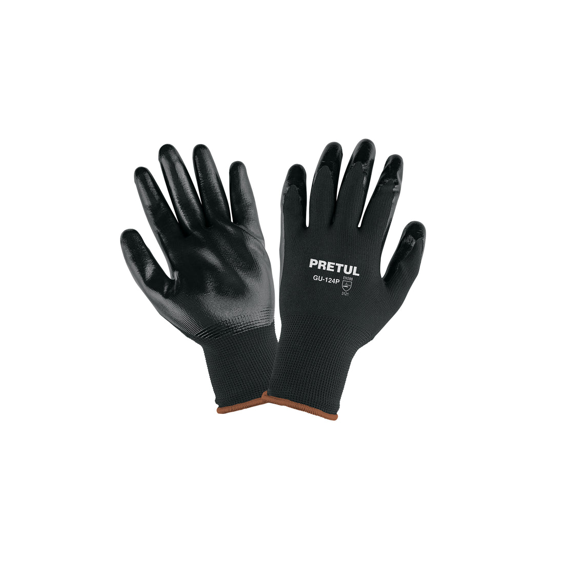 GU-124P Guantes de nylon recubiertos de nitrilo, XG, PRETUL