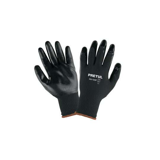 GU-124P Guantes de nylon recubiertos de nitrilo, XG, PRETUL