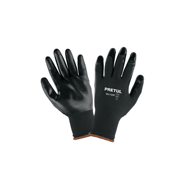 GU-124P Guantes de nylon recubiertos de nitrilo, XG, PRETUL