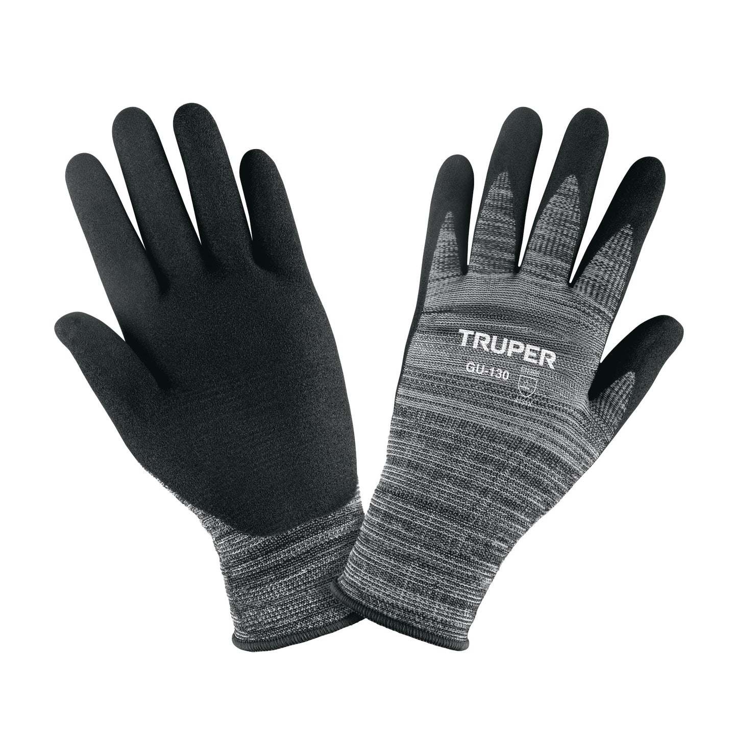 GU-130 Guantes de nylon recubiertos de nitrilo arenoso, XCH, Truper