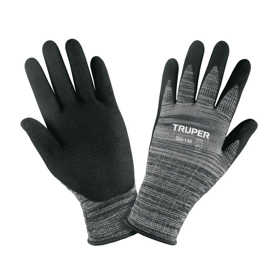 GU-130 Guantes de nylon recubiertos de nitrilo arenoso, XCH, Truper