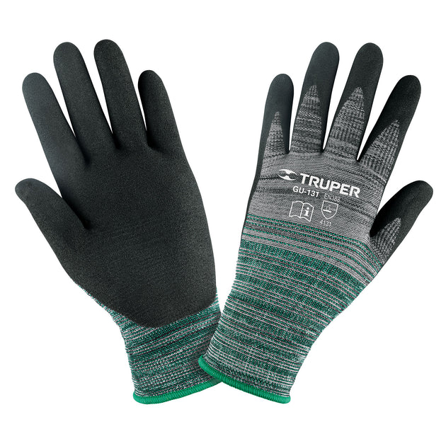GU-131 Guantes de nylon recubiertos de nitrilo arenoso, CH, TRUPER
