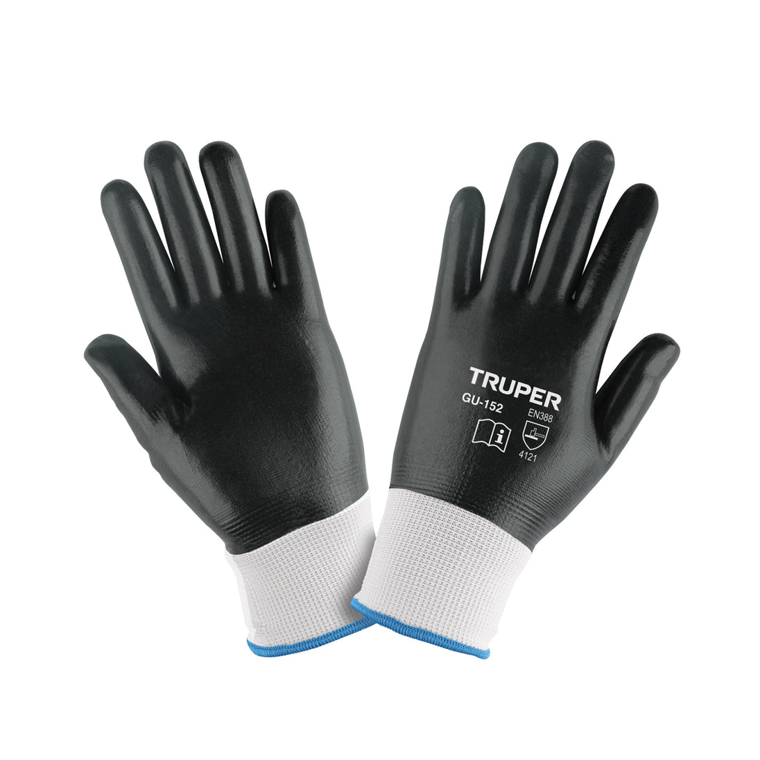 GU-152 Guantes de poliéster recubiertos de nitrilo, M, TRUPER