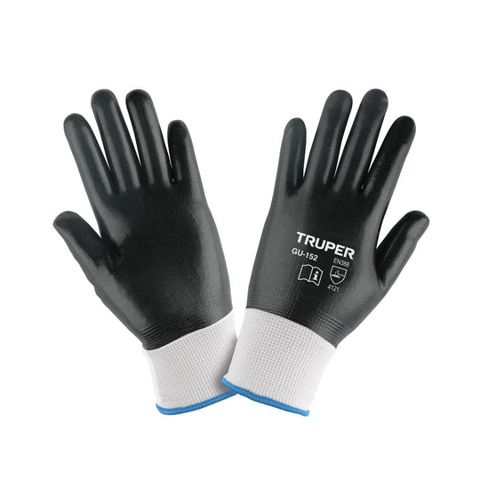 GU-152 Guantes de poliéster recubiertos de nitrilo, M, TRUPER