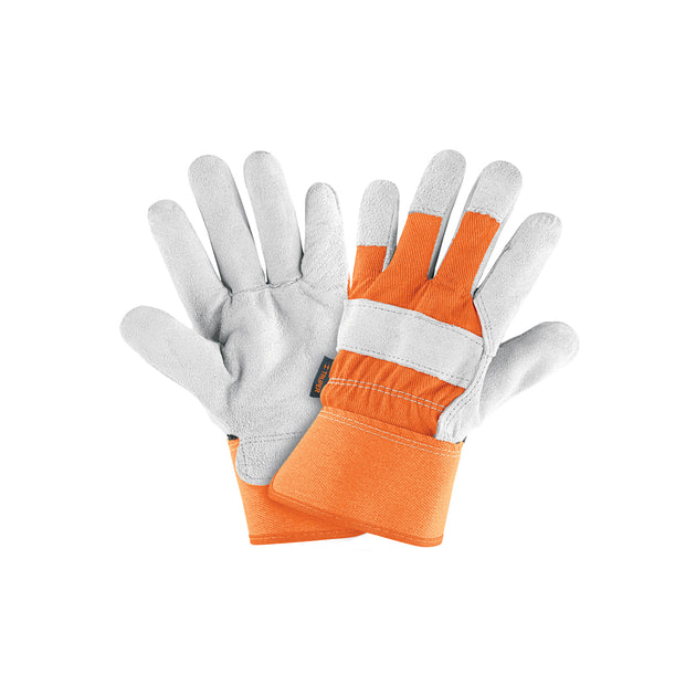 GU-235 Guantes de carnaza y loneta, unitalla, TRUPER