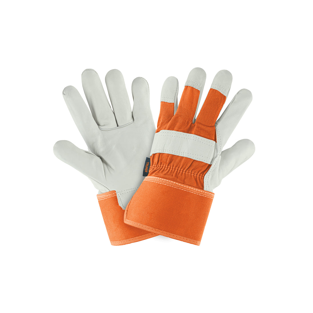GU-255 Guantes de piel de res y dorso de loneta, TRUPER