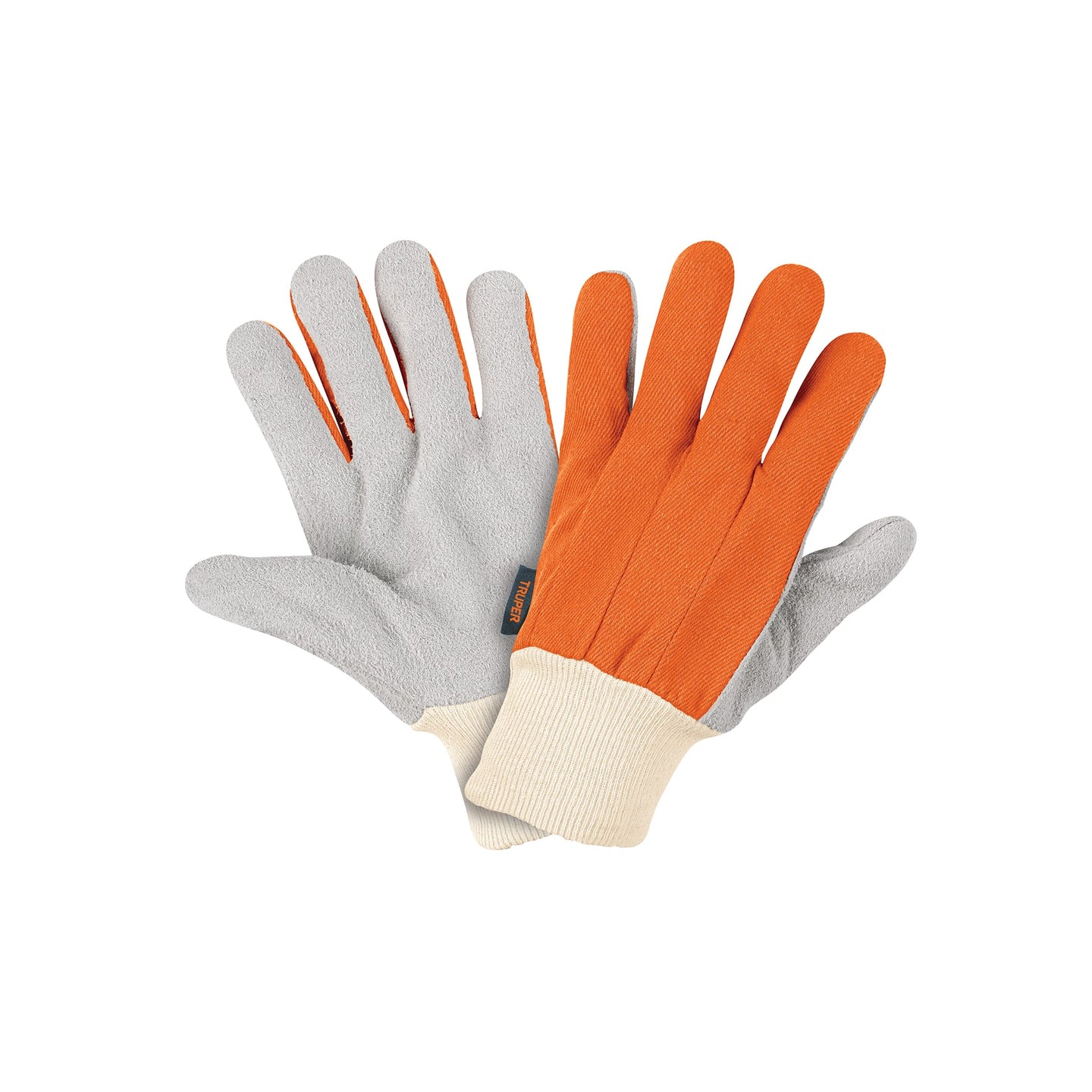 GU-265 Guantes de carnaza y loneta, uso ligero, unitalla, TRUPER
