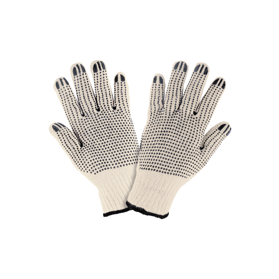 GU-425 Guantes de algodón con puntos de PVC en palma y dorso,PRETUL