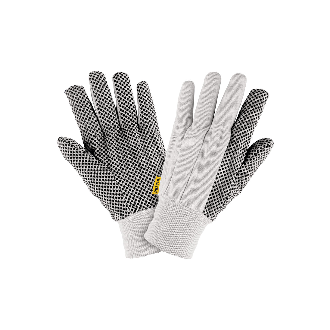GU-455 Guantes de algodón con puntos PVC en palma, unitalla, PRETUL