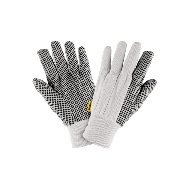 GU-455 Guantes de algodón con puntos PVC en palma, unitalla, PRETUL