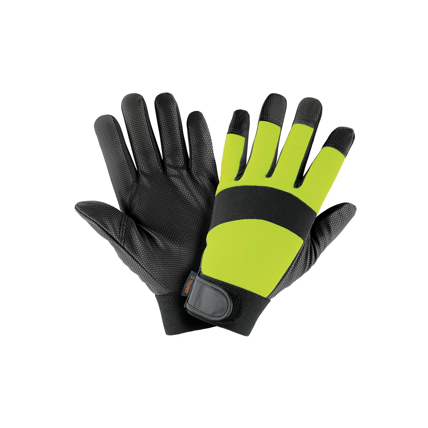GU-645 Guantes mecánico, alta visibilidad, palma poliuretano, verde