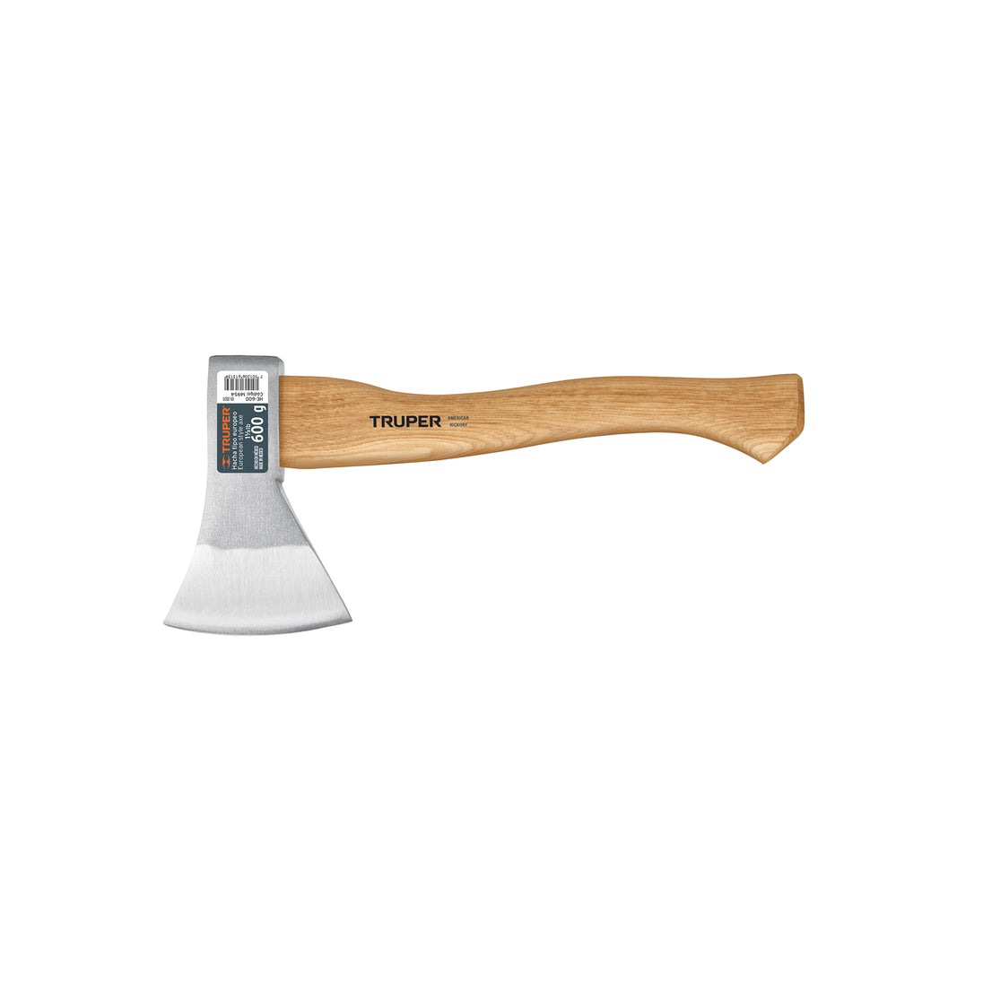 HE-600 Hacha europea, 600 g, mango hickory 14", Truper