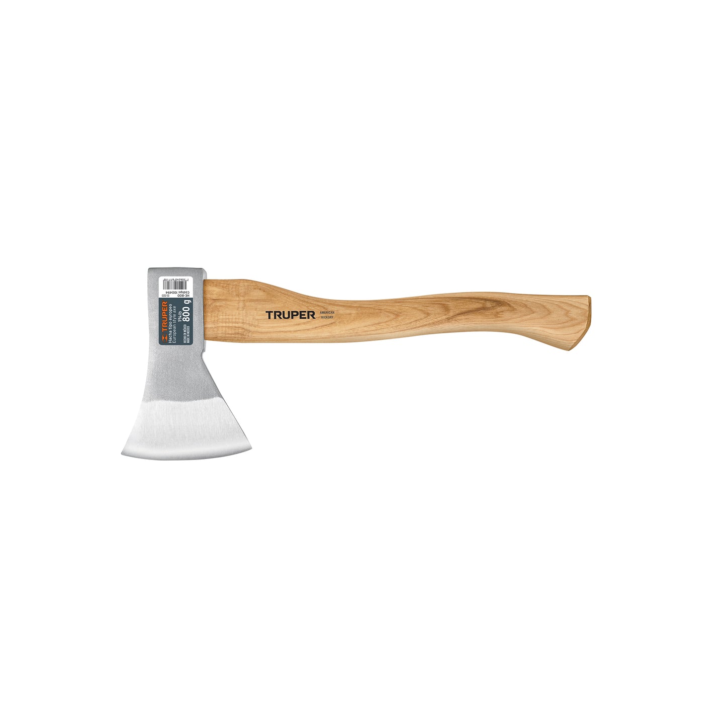 HE-800 Hacha europea, 800 g, mango hickory 15", Truper