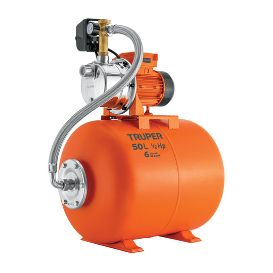 HIDR-1/2X50 Equipo hidroneumático 50L, jet inoxidable 1/2 HP, TRUPER