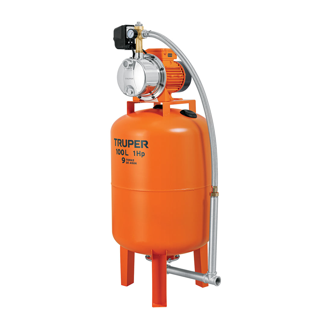 HIDR-1X100 Equipo hidroneumático 100L, jet inoxidable 1 HP, TRUPER