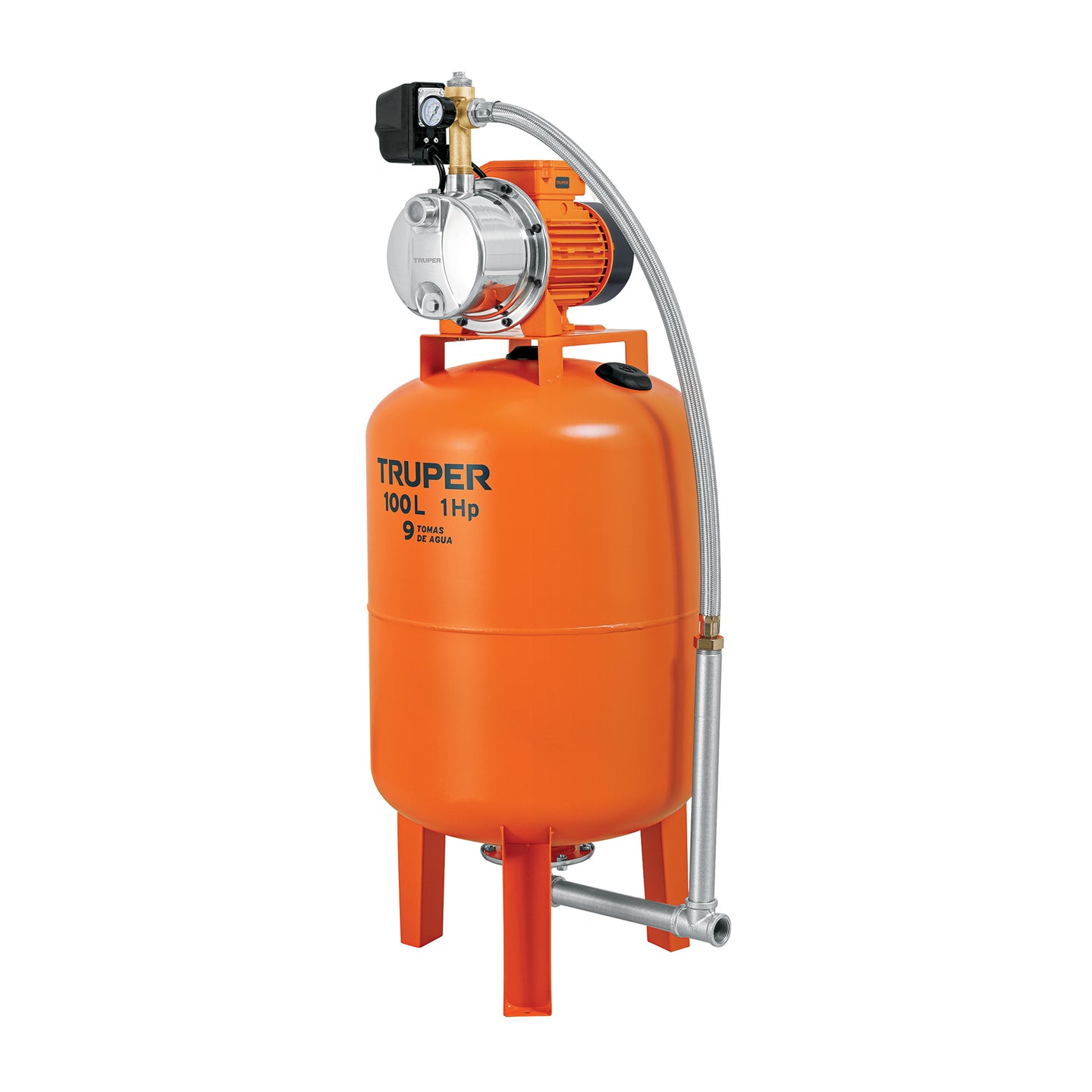 HIDR-1X100 Equipo hidroneumático 100L, jet inoxidable 1 HP, TRUPER