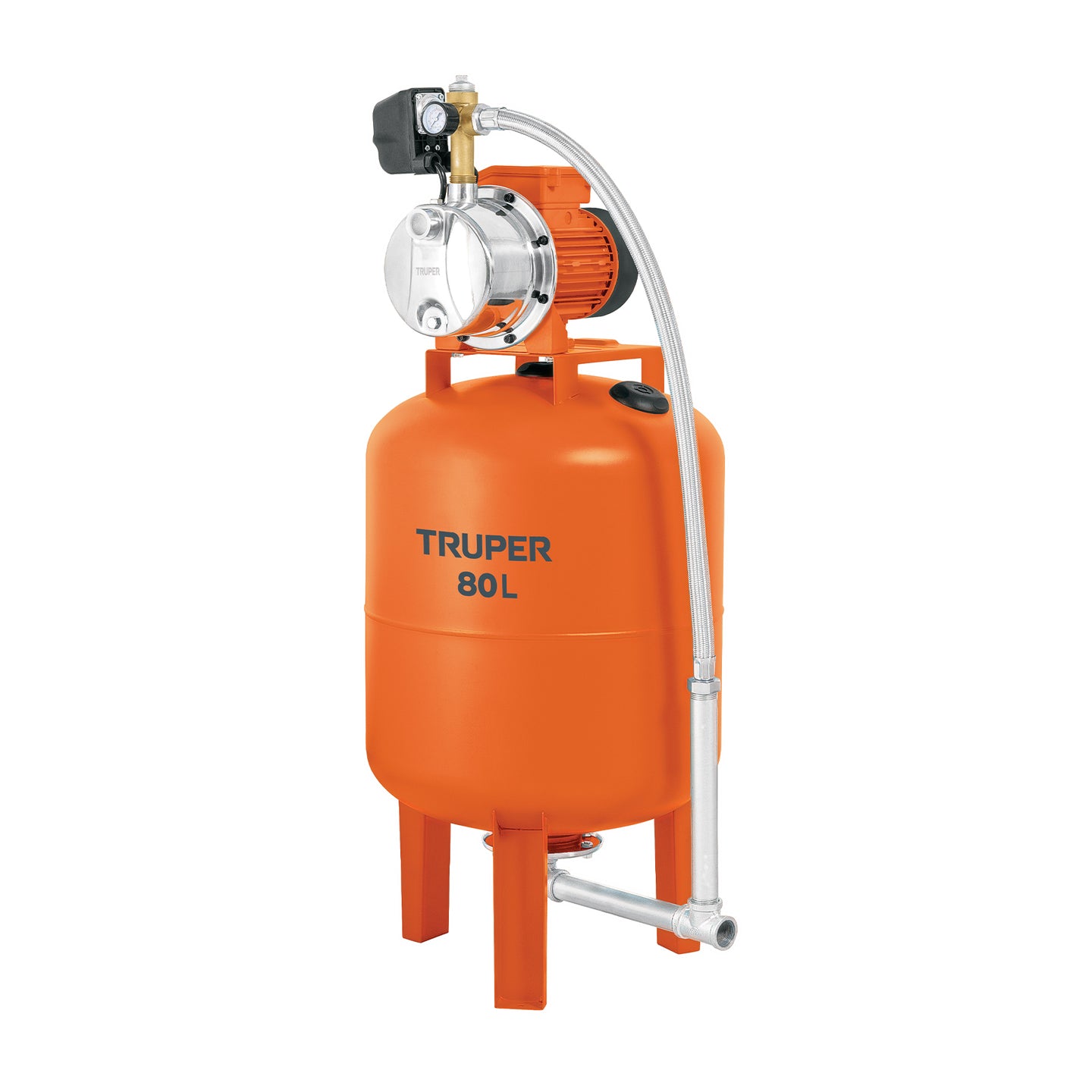 HIDR-1X80 Equipo hidroneumático 80L, jet inoxidable 1 HP, TRUPER