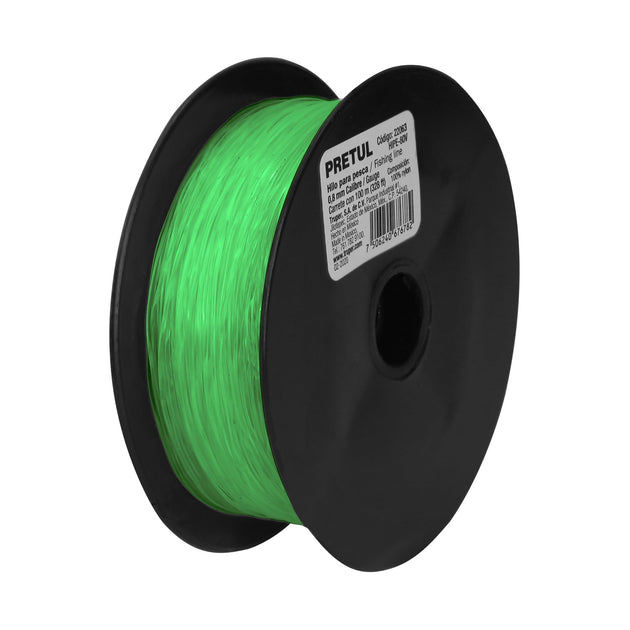 HIPE-80V Carrete con 100 m de hilo para pesca verde calibre 0.80 mm