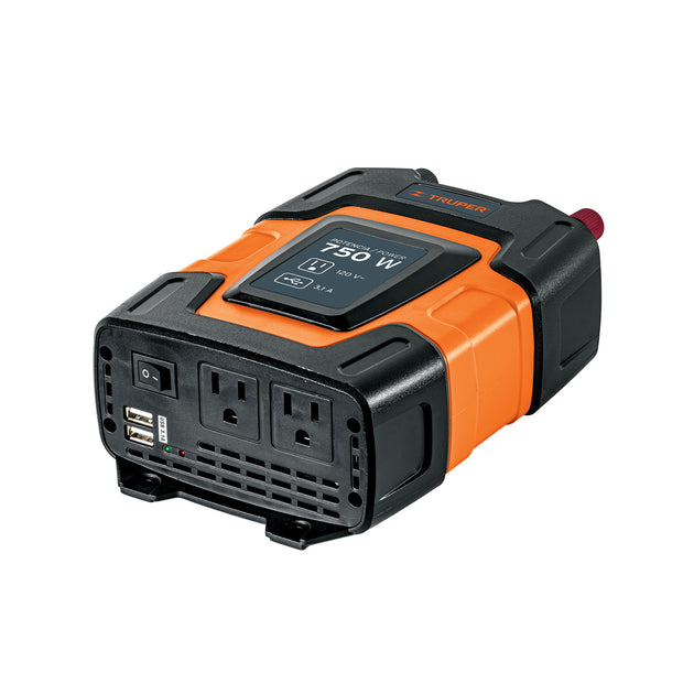 INCO-750 Inversor de corriente de 750 W con puertos USB, Truper