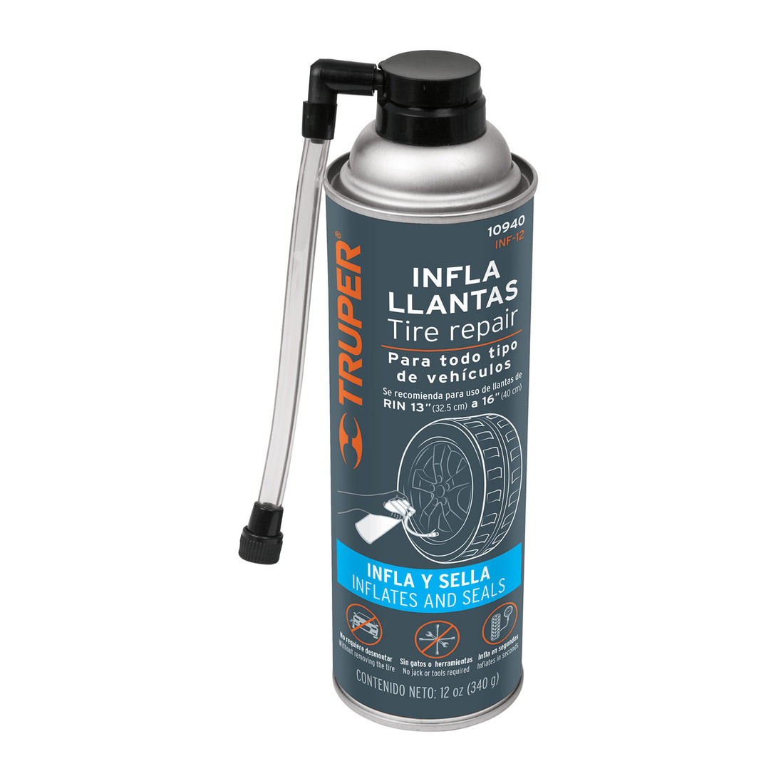 INF-12 Inflallantas de 12 oz (340 g), Truper