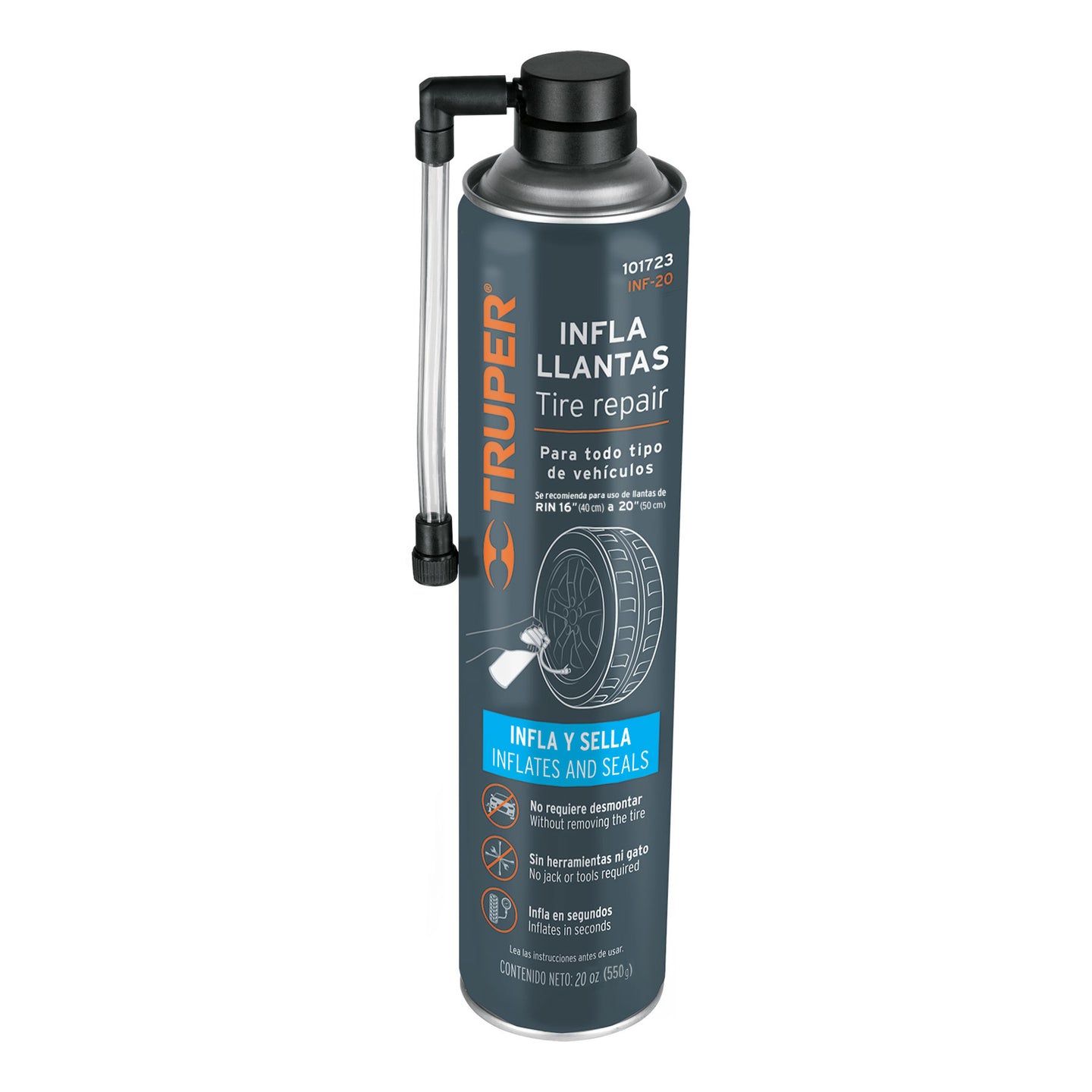 INF-20 Inflallantas de 20 oz (550 g), Truper