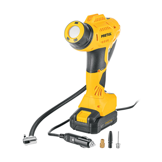 INFI-20P Inflador inalámbrico portátil, 20 V para auto, PRETUL