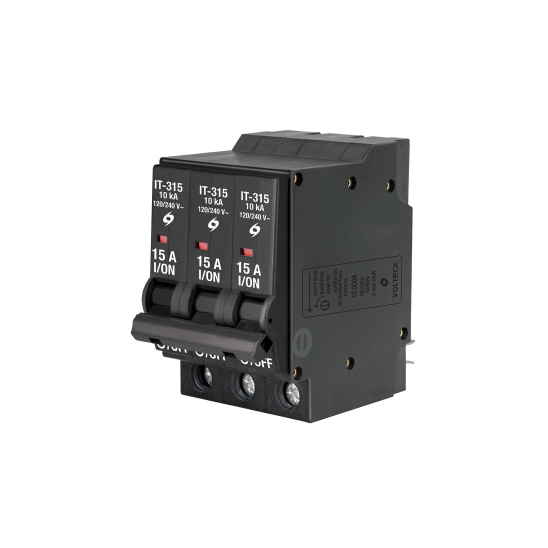 IT-315 Interruptor de 3 polos 15A, enchufable, VOLTECK
