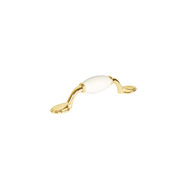 JAL-0651 Jaladera metálica de 76 mm latón brillante, inserto cerámico