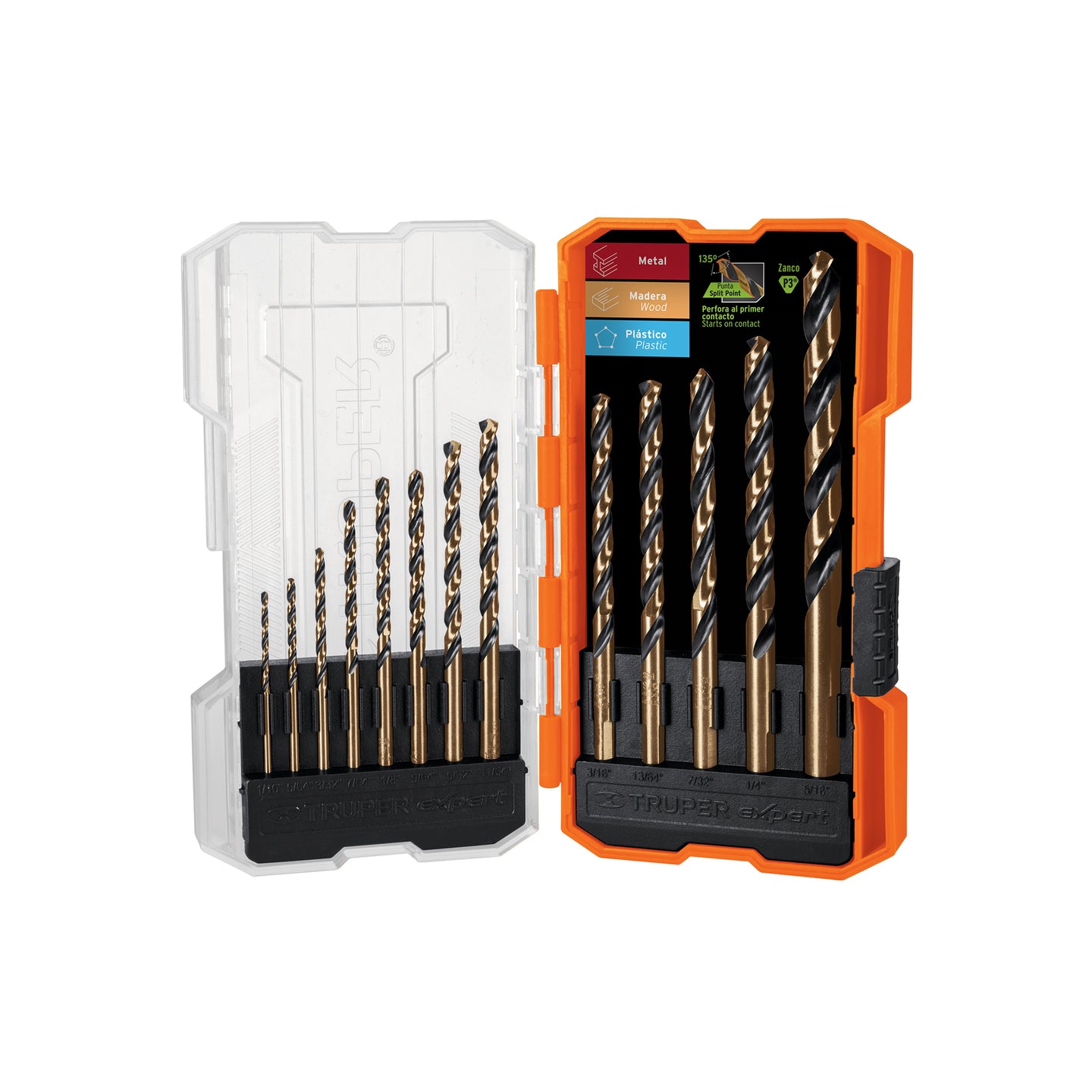 JBAV-13 Juego de 13 brocas HSS para metal en estuche, Truper Expert