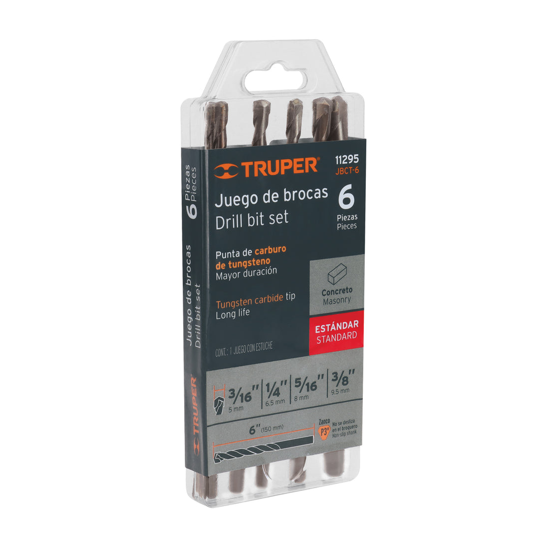 JBCT-6 Juego de 6 brocas para concreto, TRUPER