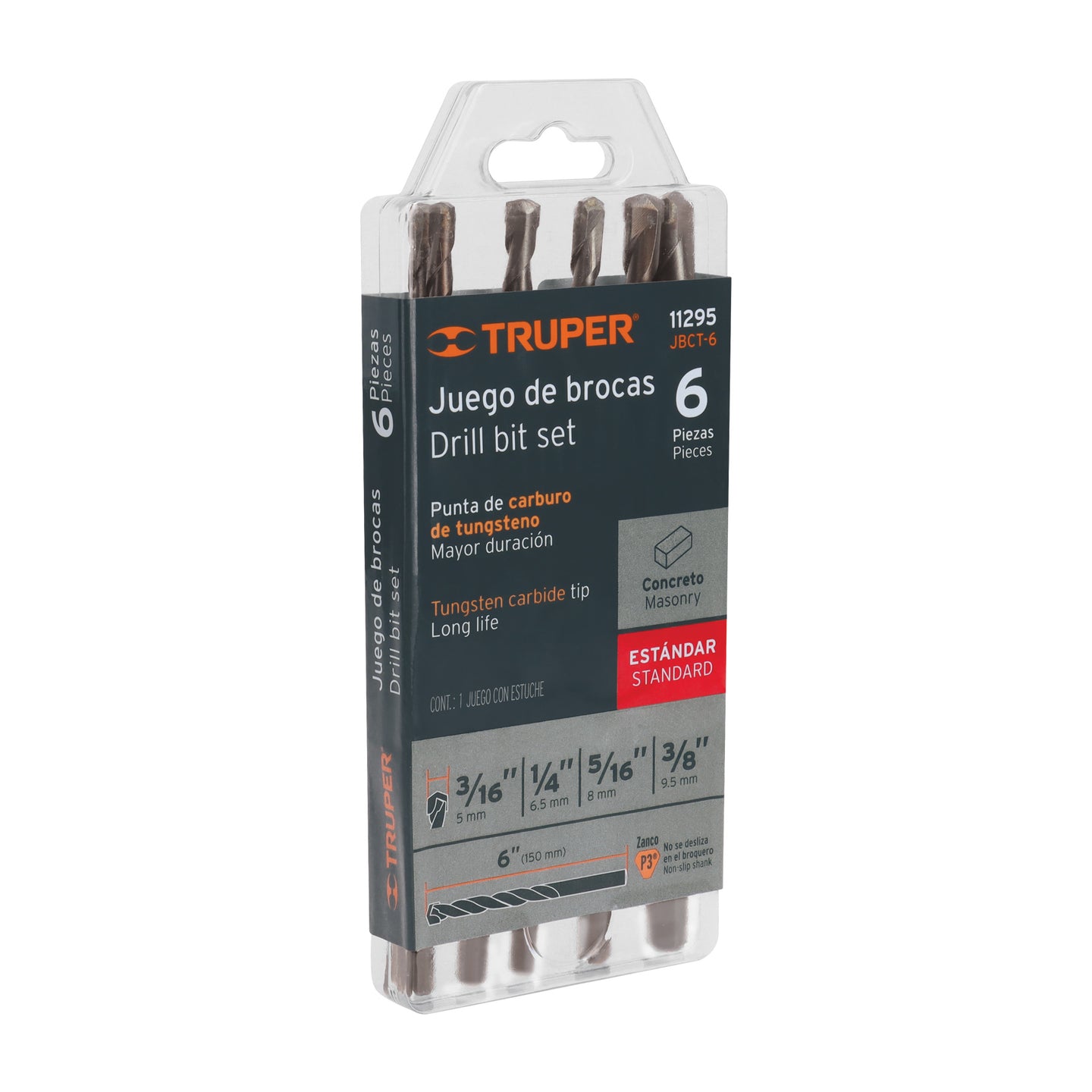 JBCT-6 Juego de 6 brocas para concreto, TRUPER