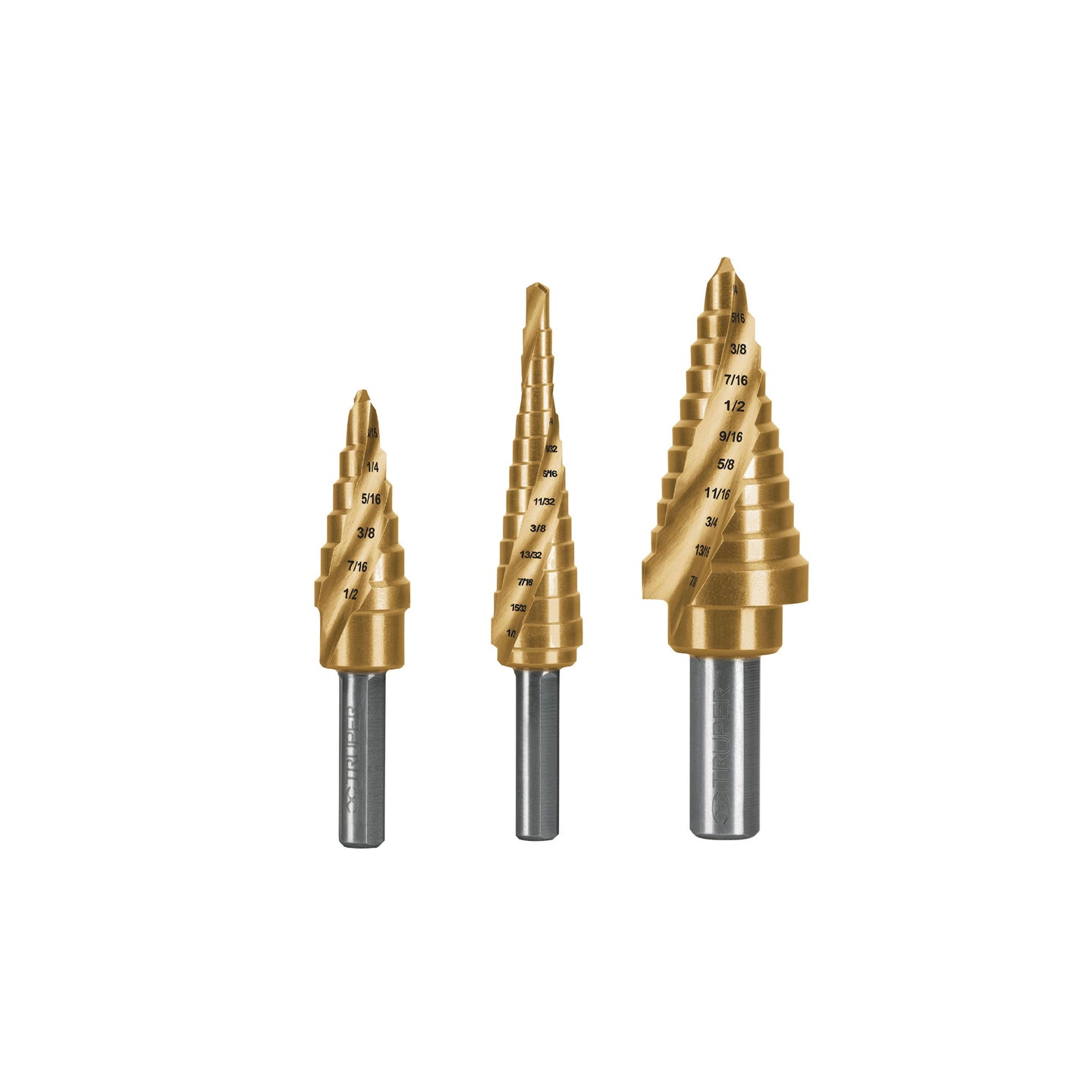 JBES-3X Juego de 3 brocas escalonadas de titanio, Truper Expert