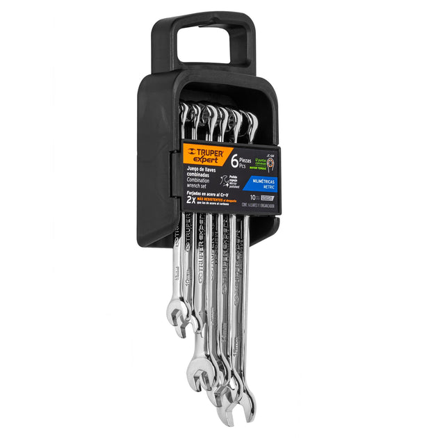 JC-6M Juego de 6 llaves combinadas extralargas pulidas mm, EXPERT