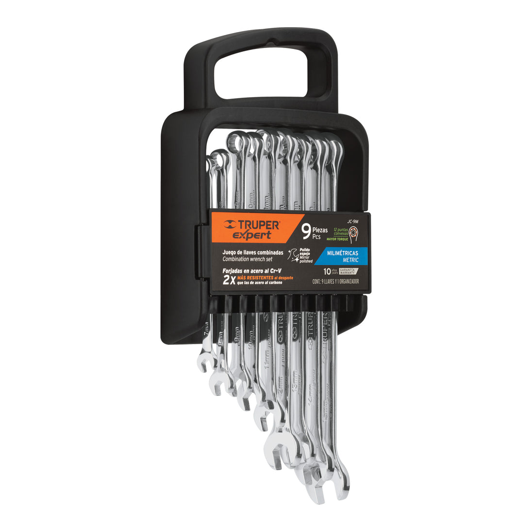JC-9M Juego de 9 llaves combinadas extralargas pulidas mm, EXPERT