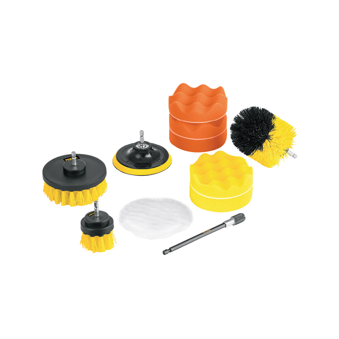 JCE-11P Juego 11 accesorios, limpieza y pulido para taladro, PRETUL